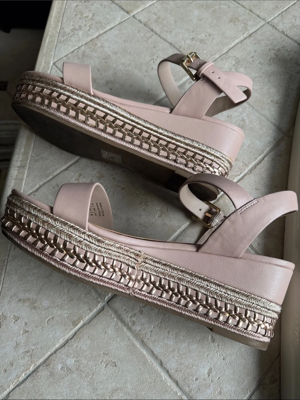 Womens Aldo Blush Pink Espadrille Wedge Sandals